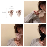 korean style bowknot ribbon drop earrings for women girls sweet dangle earrings modern women earrings fashion jewelry 2021trend