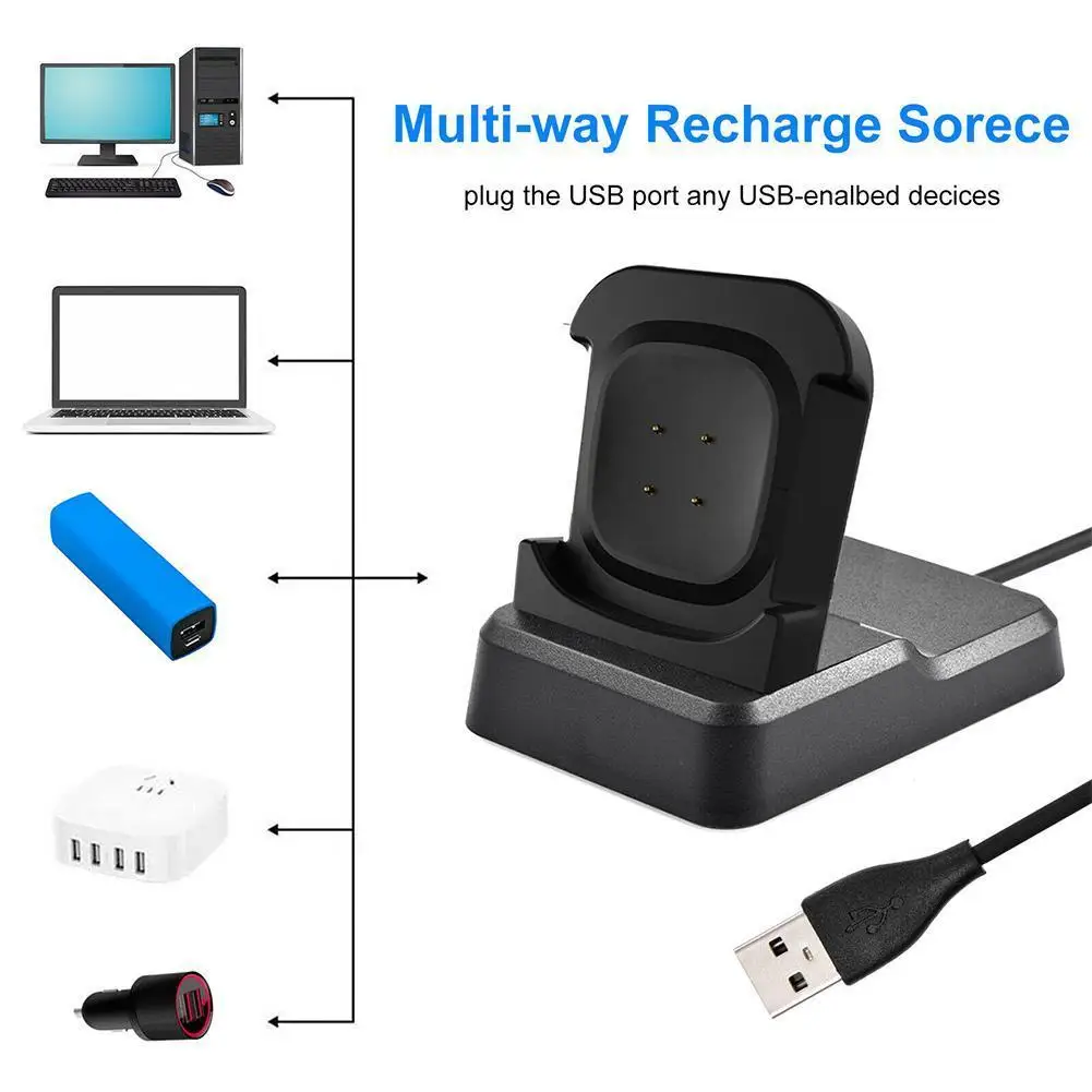

Portable USB Charger For Fitbit Versa 3/Fitbit Sense Station Accessory Smart Watch Adapter Cable Dock Power Charging G7U7