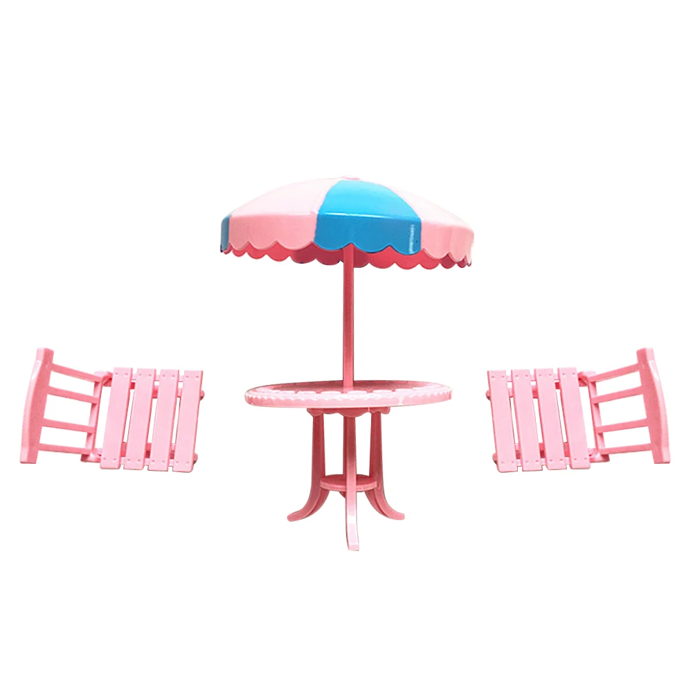 1 набор Классическая кукла пляжный зонт стол стулья мебели кукольный домик