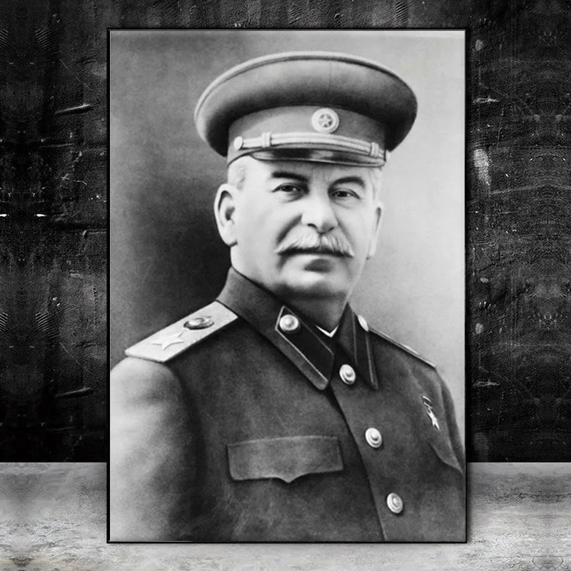 Сталин портрет минималистичное искусство холст плакат печать рисунок черная
