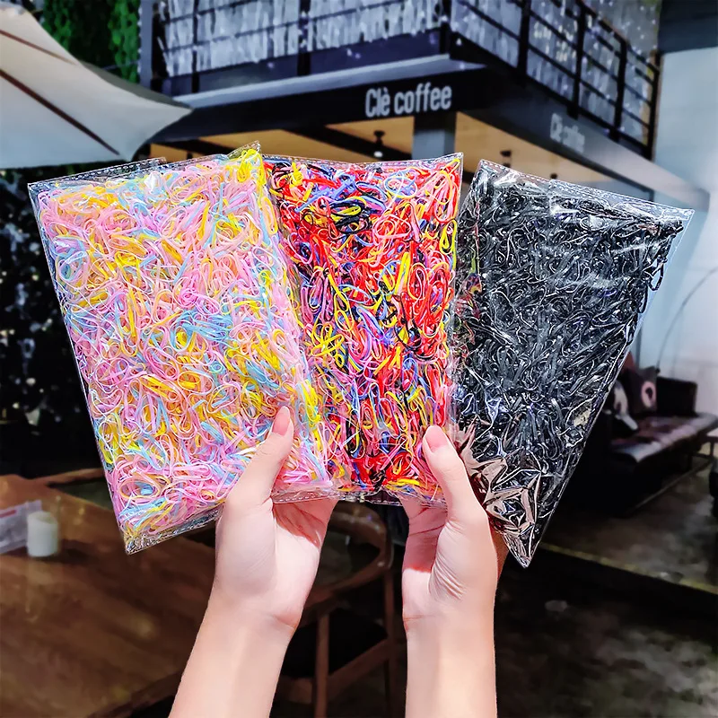 

1000pcs/Pack Girls Colorful Small Disposable Rubber Bands Gum For Ponytail Hold Scrunchie Hair Bands Fashion Hair Accessories