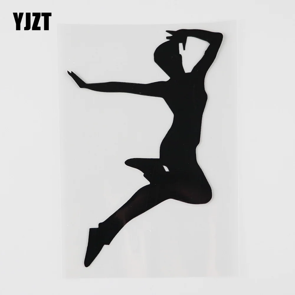 

YJZT 9.7CMX14.5CM Man Body Sexy Dancing Decal Vinyl Car Sticker Black/Silver 8A-0992