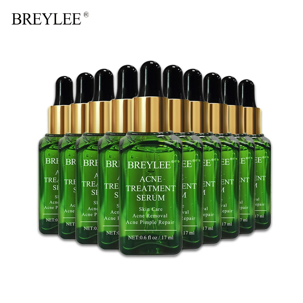 

BREYLEE Anti Acne Pimple Face Serum Acne Treatment Mask Scar Remover Moisturizing Whitening Skin Facial Essence Cream 17ml 10pcs