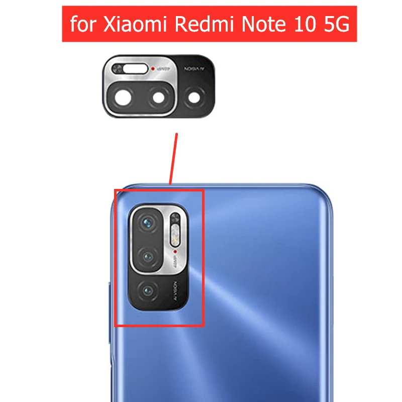 2pcs for Xiaomi Redmi Note 10 Pro/ 10/ 10S/ 5G Camera Glass Lens Back Rear with 3M Glue Repair Spare Parts | Мобильные телефоны и