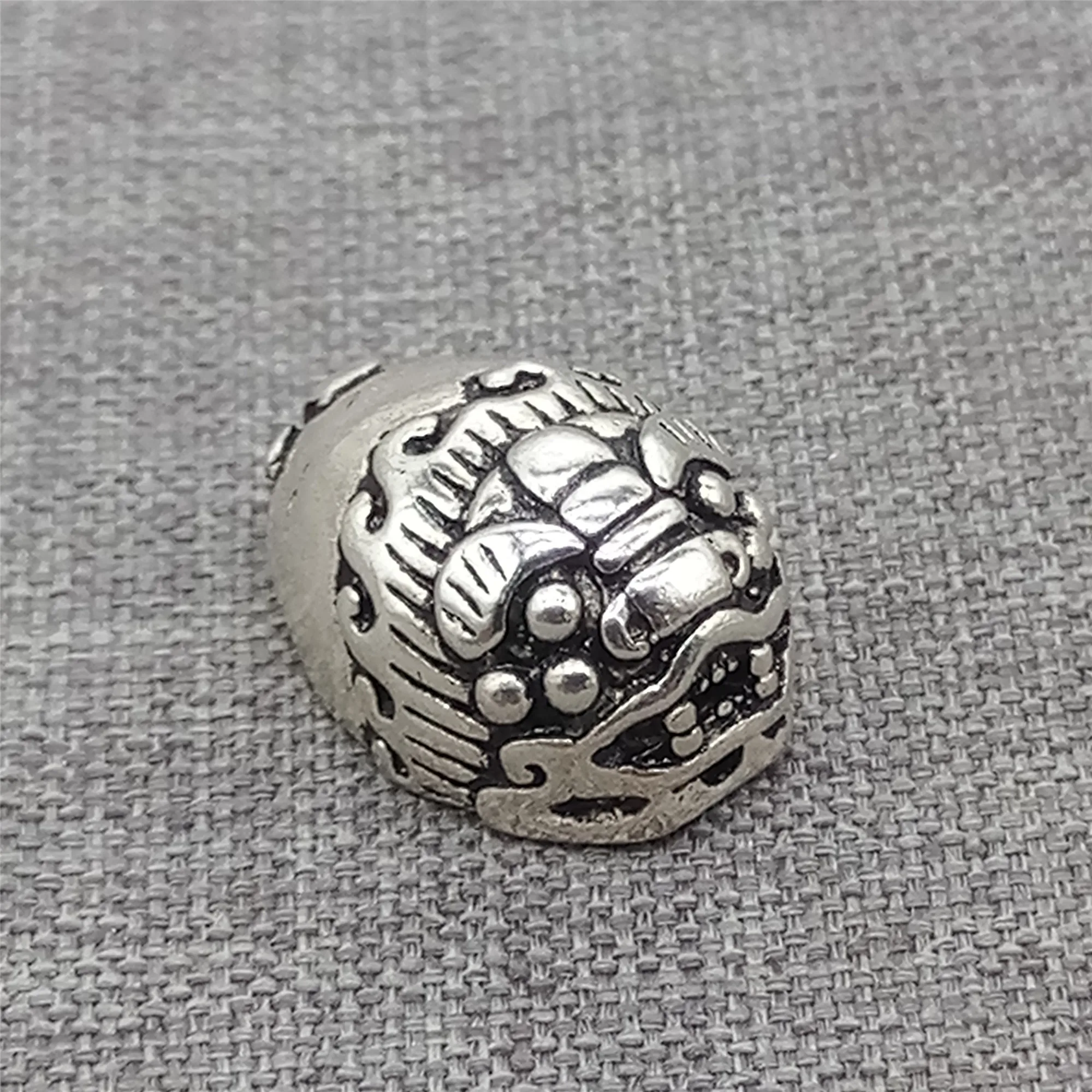 

925 Sterling Silver Good Fortune Pi Xiu Bead Pixiu Spacer for Buddhism Bracelet