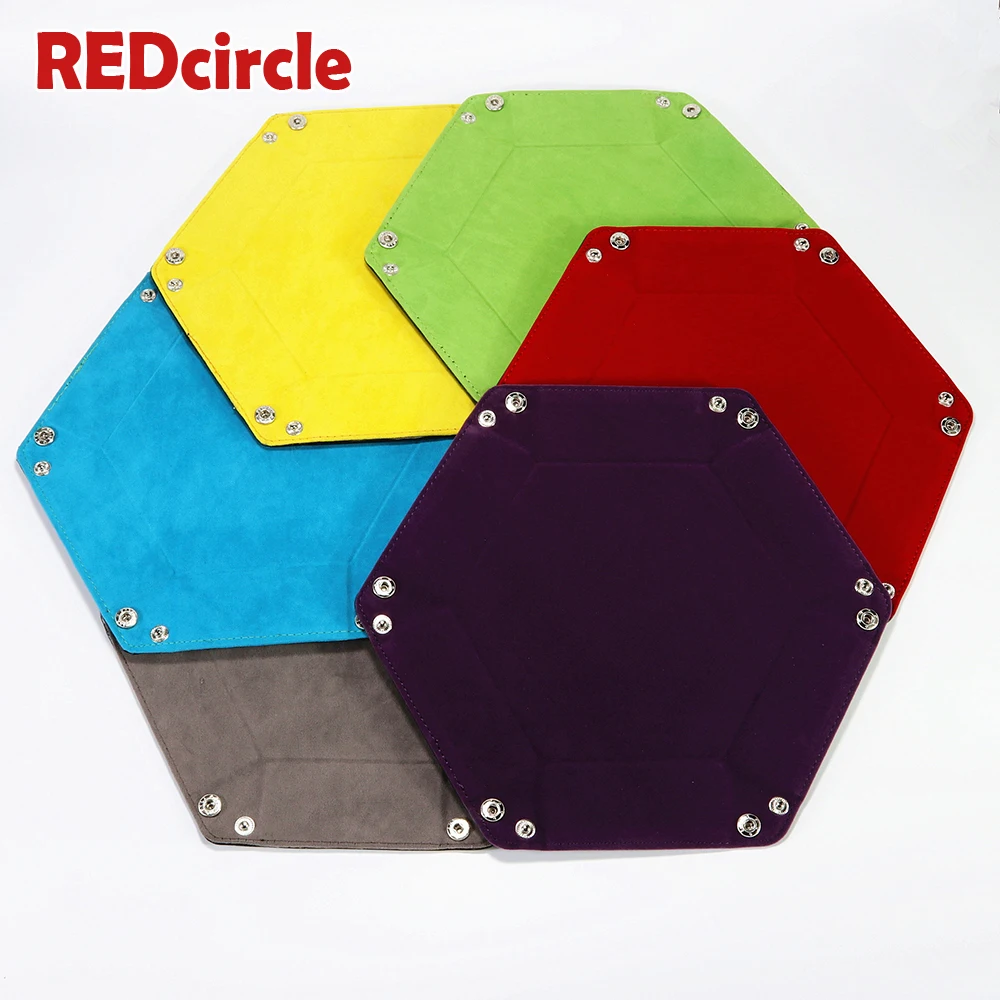 Искусственная кожа складной шестигранник 6 цветов лоток мягкий бархат для RPG DnD
