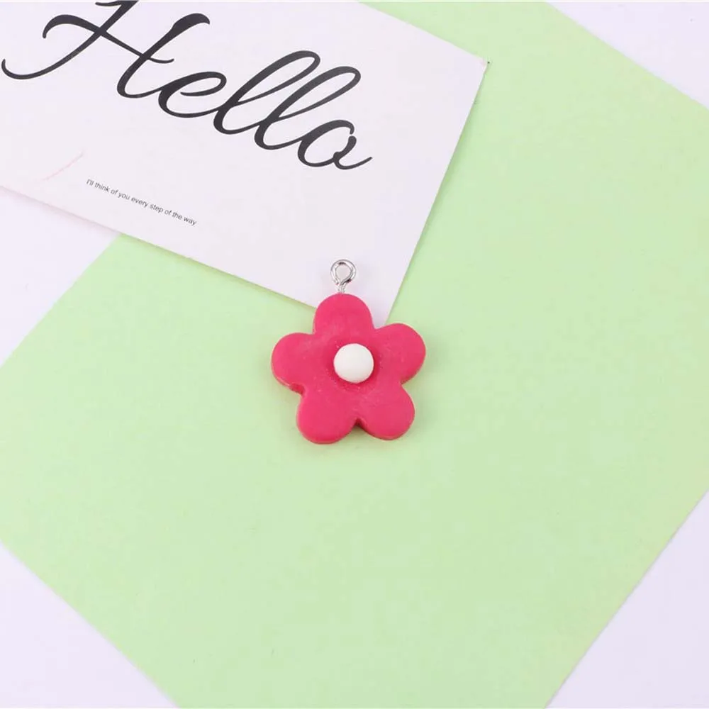 

10 PCS Color Contrast Resin Flower Earring Charms Sunflower DIY Keychain Components Accessories Jewelry Making