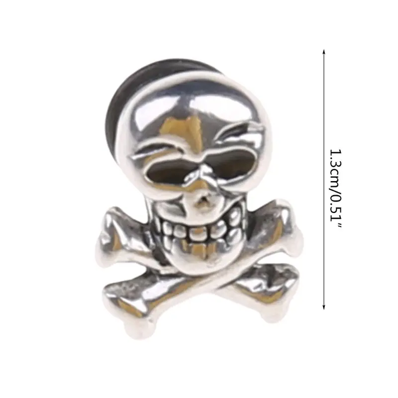 Серьги-гвоздики JAVRICK в стиле панк с черепами серьги-гвоздики из титановой стали