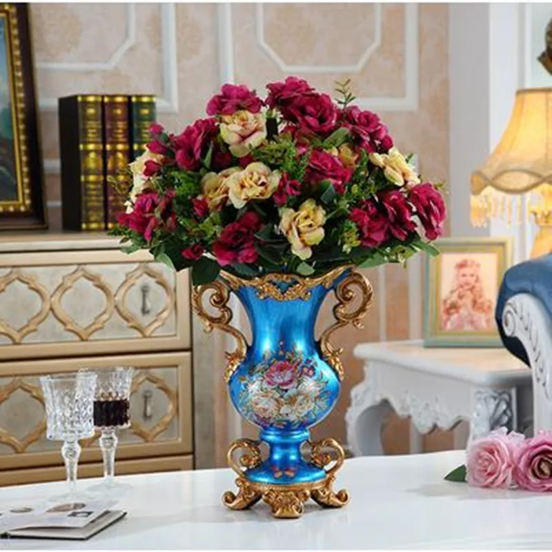 

Европейская Современная ваза с двумя ручками, домашний офисный Декор на стол, свадебное Рождественское украшение, красивый подарок на день ...