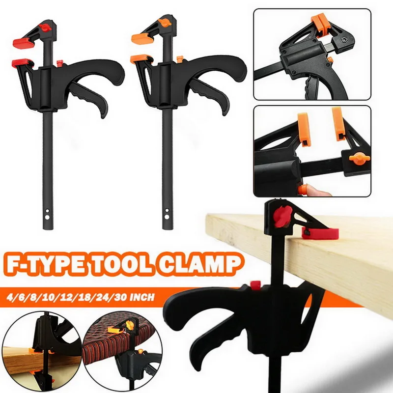 

Woodworking Bar Clamp F-Shaped Wood Clamp DIY Hand Tool One Hand Quick-Release F-TYPE Tool Clamp Carpenter Wood Door Floor