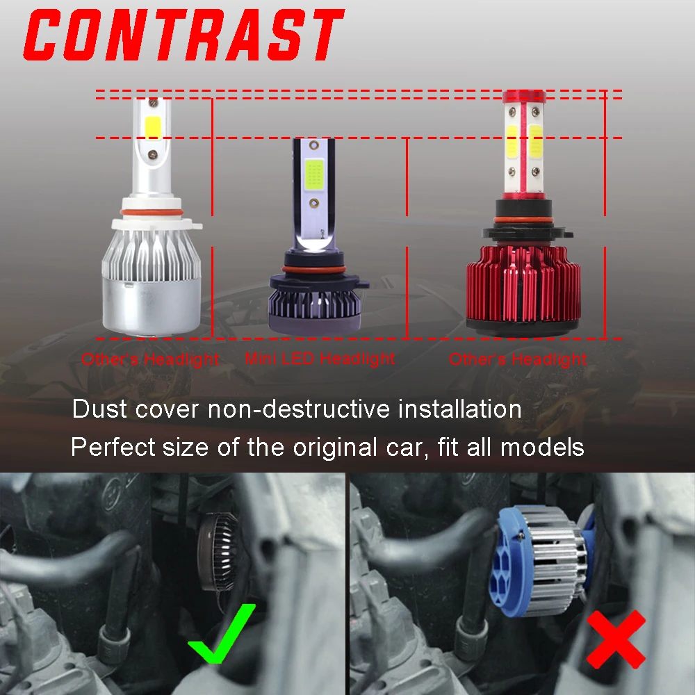 

Mini 9006 HB4 8000K Ice Blue LED Headlight Bulbs 1600W Conversion High Low Beam USPS Express free shipping