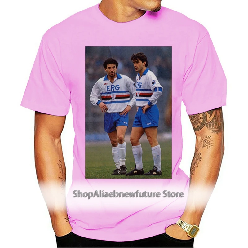 

T-SHIRT ROBERTO MANCINI GIANLUCA VIALLI SAMPDORIA ANNI 80 2 S-M-L-XL-2XL-3XL