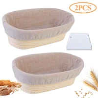 12 pcs ovalround rattan bread proofing basket with cover sourdough proving basket bread rising fermentation baskets