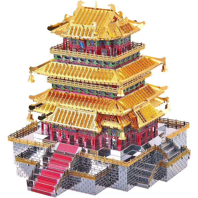 DIY Металлические Пазлы Piececool 3D металлические головоломки Guanque башня Architecture