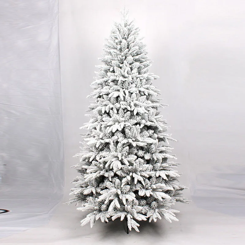 

X-mas White Flocking Artificial Christmas Tree Festival Party Exhibition High Quality Ornament Furnishing Home Christmas Tree