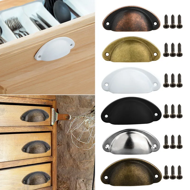 

Furniture Cabinet Knobs Handles Kitchen Handles Drawer Cabinet Pull Cupboard Shell Cup Shape Crystal Glass Knob Hardware