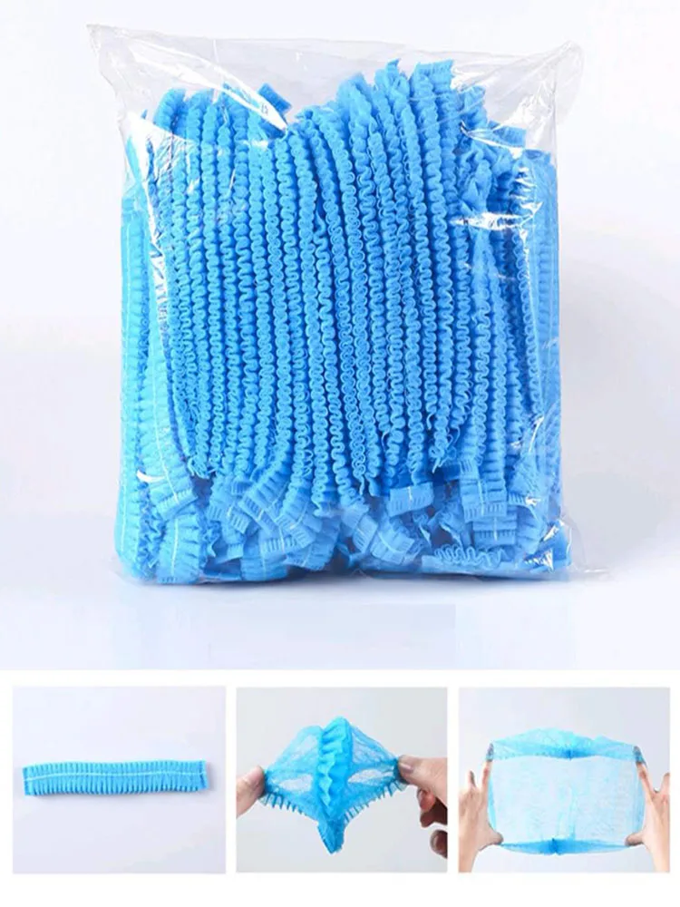 100 шт. одноразовые шапочки для душа с двойной лентой|Защитный шлем| |