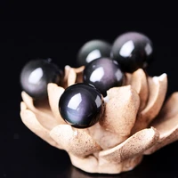 natural black rainbow obsidian ice black loose beads 4 6 8 10 12 14 mm fit diy charm bracelet beads for jewelry making accessory
