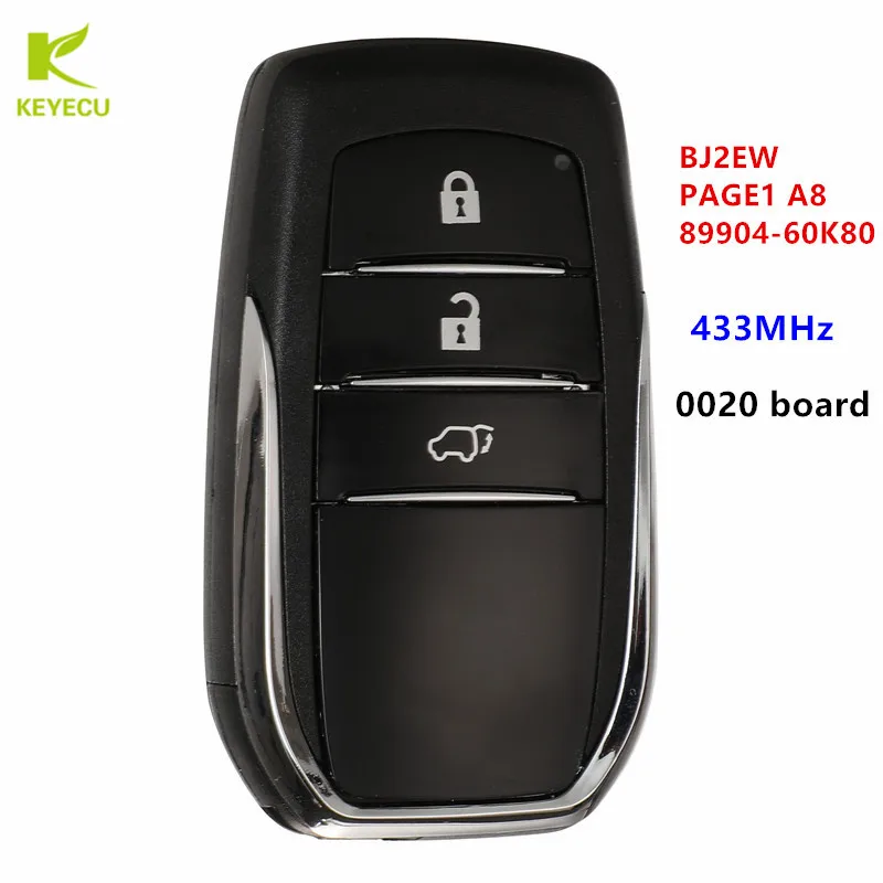 

KEYECU Replacement Keyless Smart Key Fob 433MHz 0020 CHIP: P1=88 for Toyota Land Cruiser 2016 2017 2018 MDL BJ2EW