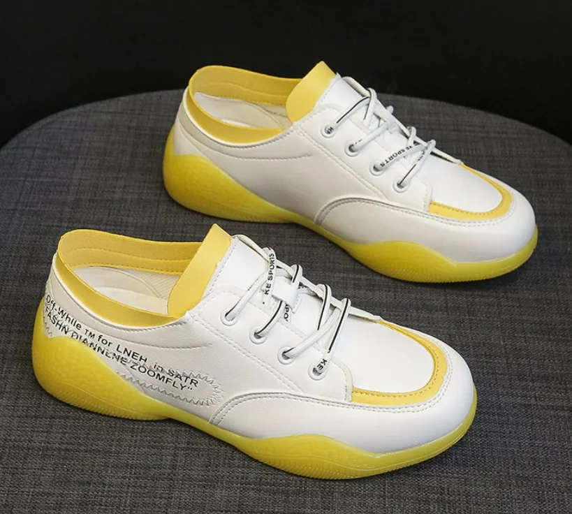 

Women's Breathable Pu Lace Up Casual Shoes Fashion Flats Shoes Women Shallow White Shoes