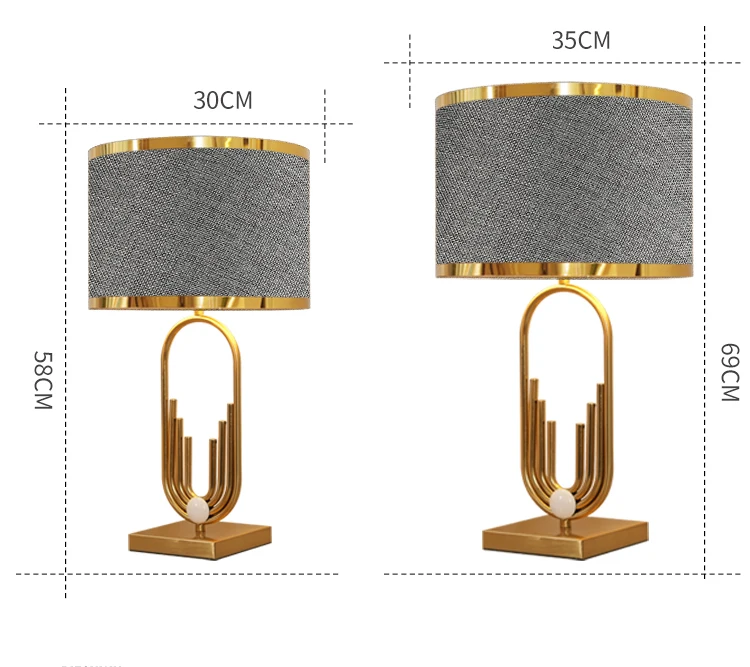 Современная Золотая изогнутая настольная лампа металлические Абажуры для