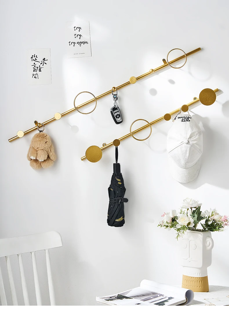 

Creative Entrance Wall Clothes Rack Clothing Store Fitting Room Coat and Hat Hanger Wall Hanging Decorative Hook Light Luxury
