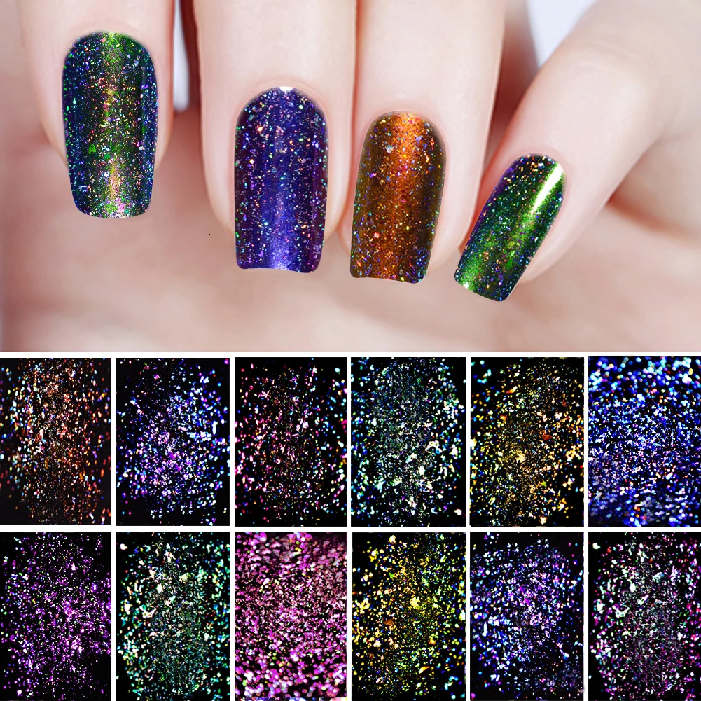 1 шт. Блестящий бриллиантовый порошок для дизайна ногтей ультратонкие Сияющие