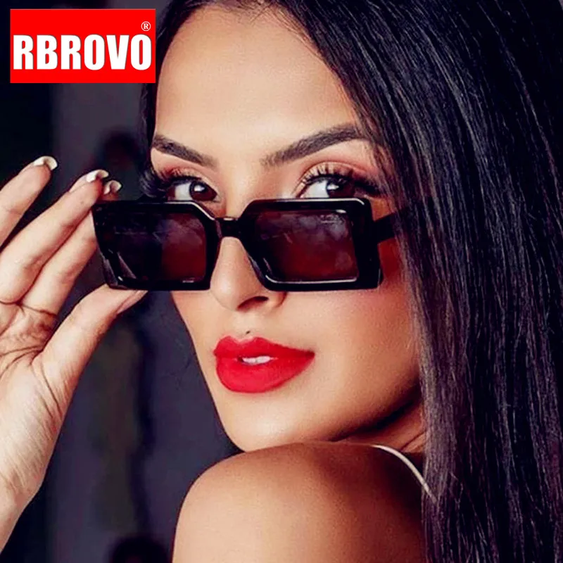 

RBROVO 2021 Rectangle Sunglasses Women Luxury Brand Eyewear Women/Men Vintage Eyeglasses Women Small Retro Oculos De Sol UV400