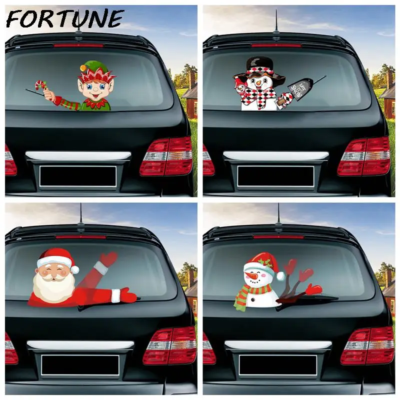 

Новинка, Рождественская наклейка на заднее стекло автомобиля в виде деда мороза, стеклоочистителя, наклейки на окна