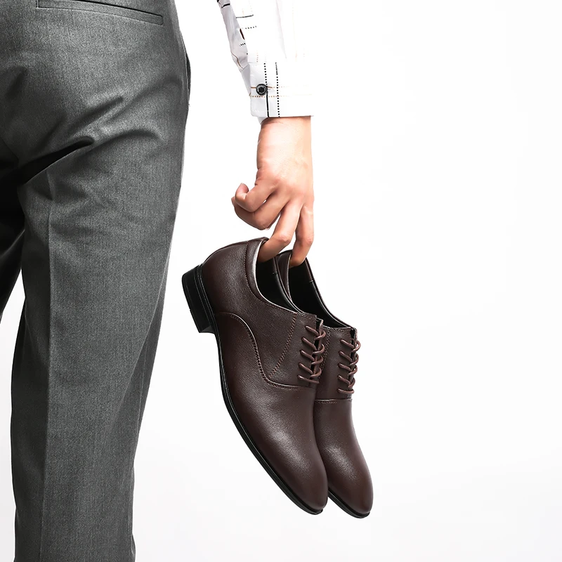 Роскошные мужские туфли оксфорды из натуральной кожи Брендовая официальная