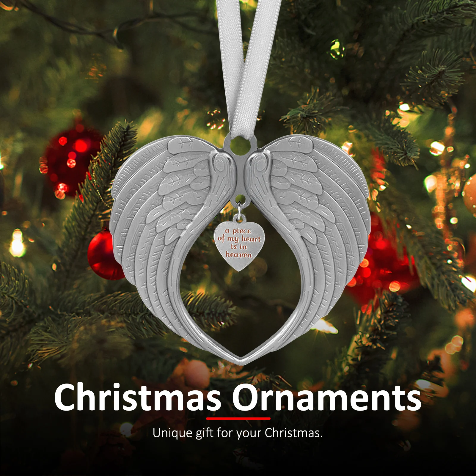 

1Pcs My Heart Christmas Angel Wing Ornament Stylish Pendant For Festival Ornaments Party Decoration