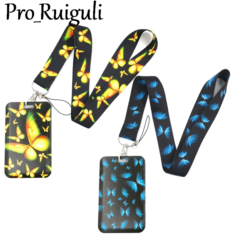 

Желтый Monarch ремешок с бабочками для кредитных карт ID держатель сумка студенческая Женская дорожная сумка для карт из искусственной кожи зна...