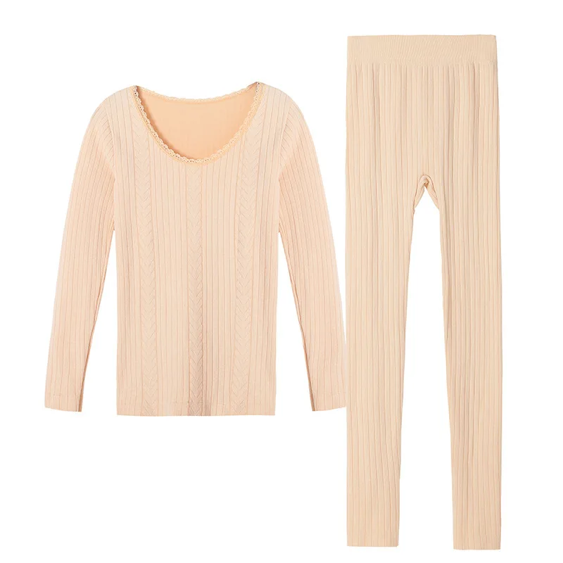 Осень зима натуральный хлопок Бесшовный корпус Термальность женское нижнее