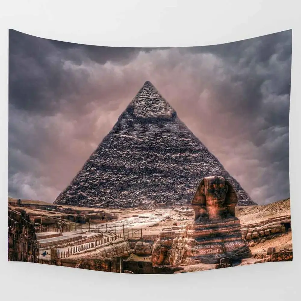

Simsant Nature Forest Tapestry Egyptian Pyramids Jungle Plants Art Wall Hanging Tapestries for Living Room Bedroom Home Decor