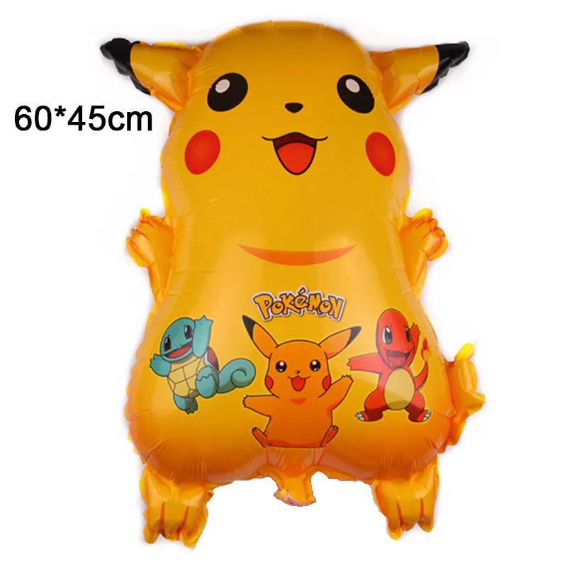 BalloonB-1pcs Pokemon Birthday Party Supplies Tableware Set Party Paper Plates Cup Napkins Pokemon Party Balloon Decorations Hats Flags Candle - Color: BalloonB-1pcs