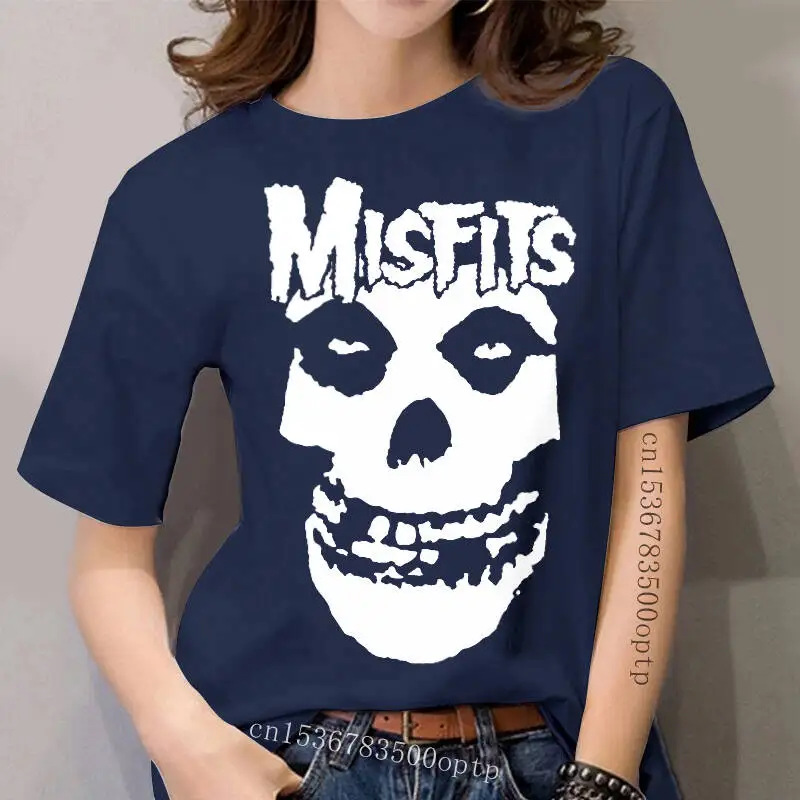 

women Short Sleeve Shirt FEA Merchandising women Misfits Glow Fiend Skull women T-shirt