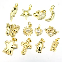 lightning pendant suitable for bracelets necklaces jewelry hamsa palm jewelry sun flower pendant micro inlaid zircon