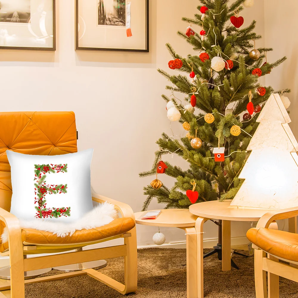Рождественский чехол для подушки из хлопка и льна с блестками удобный дивана
