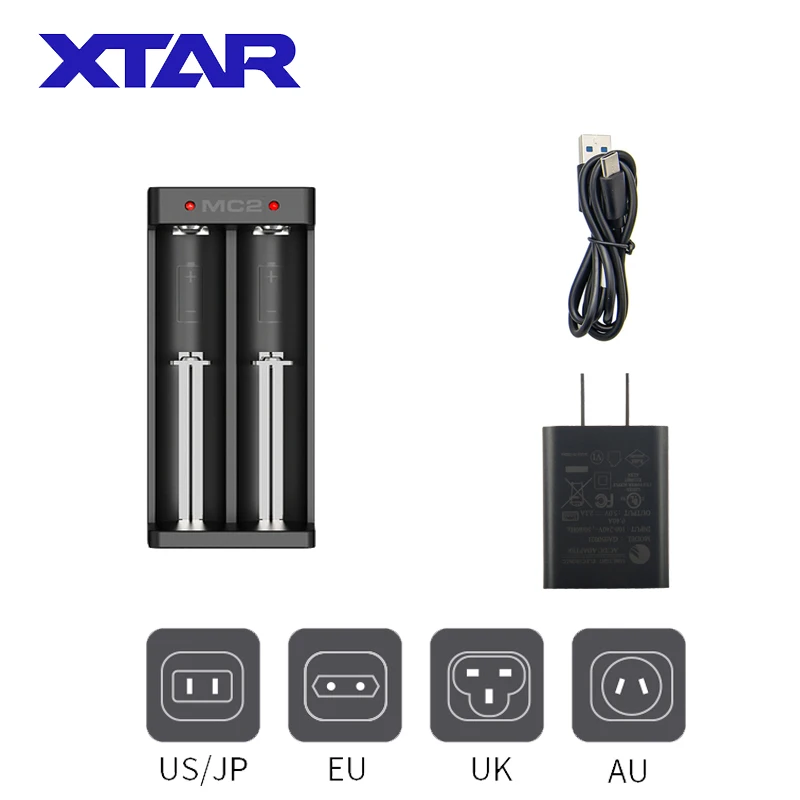 Зарядное устройство XTAR MC2 18650 5 В 1 А зарядное для перезаряжаемых литий ионных