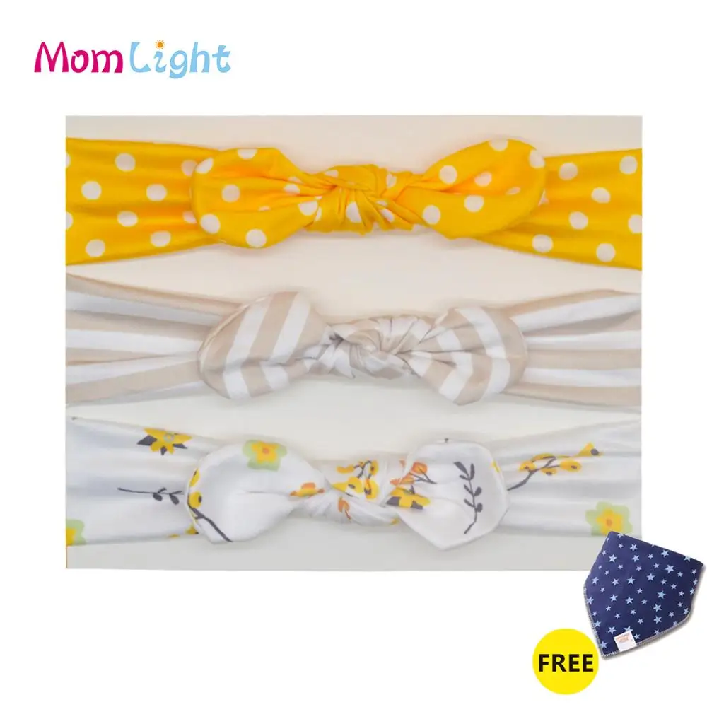 3PCS Baby Headband with baby bibs for Girls Bowknot Flower Hair Band Accessories hair band | Детская одежда и обувь