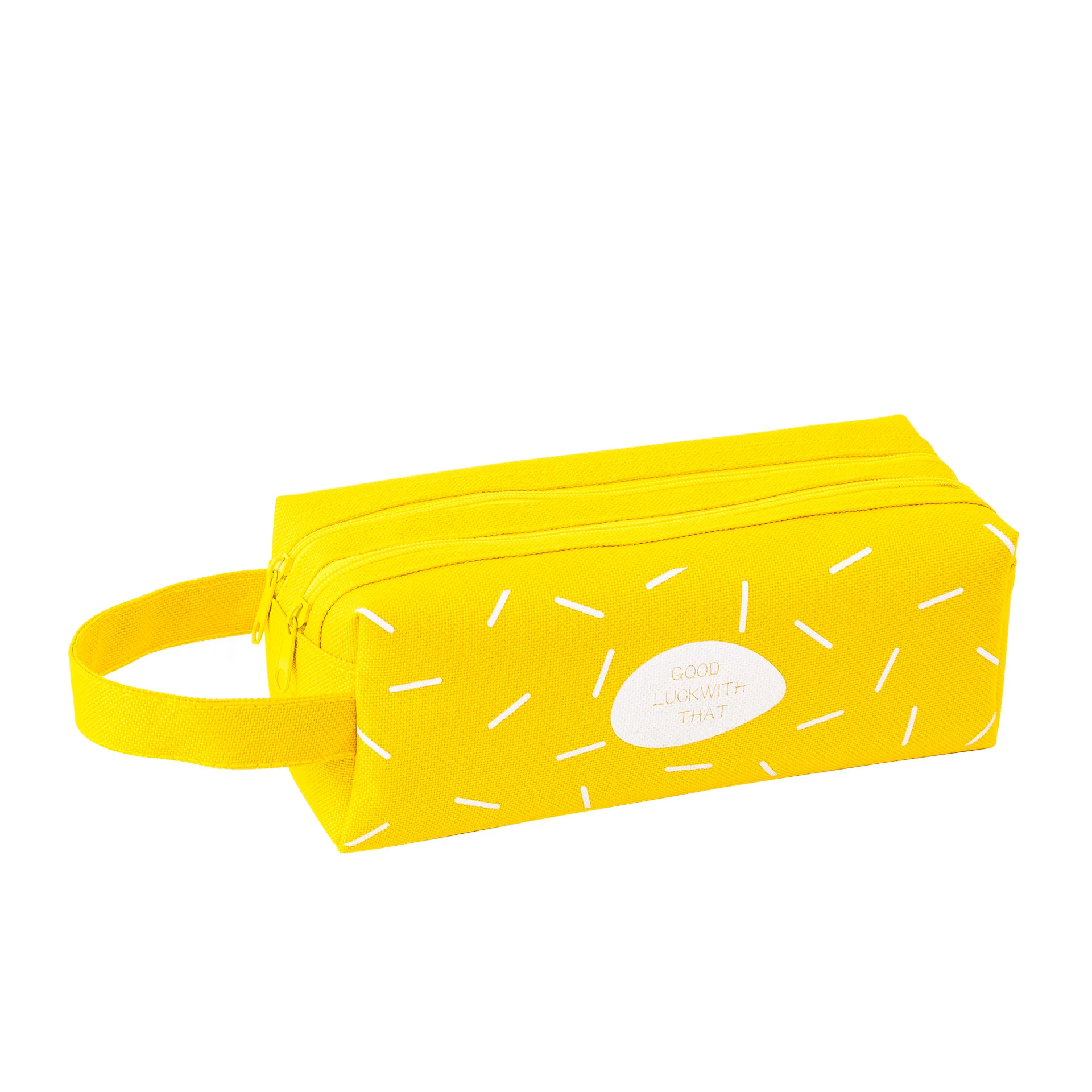 

New Simple Geometry Series Large Capacity Pen Bag Creative Multi-functional Double Layer Portable Stationery Bag