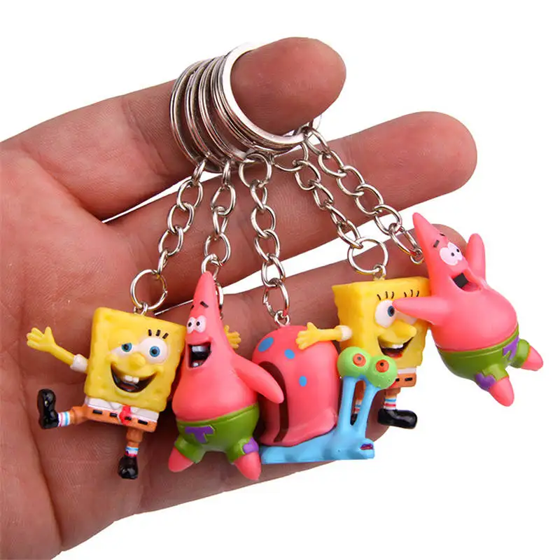 LXJERY 5 стилей мультфильм Spongebob герои брелок для женщин прекрасная цепочка для ключа сумка подвеска брелок для женщин дети девочки игрушка подарок