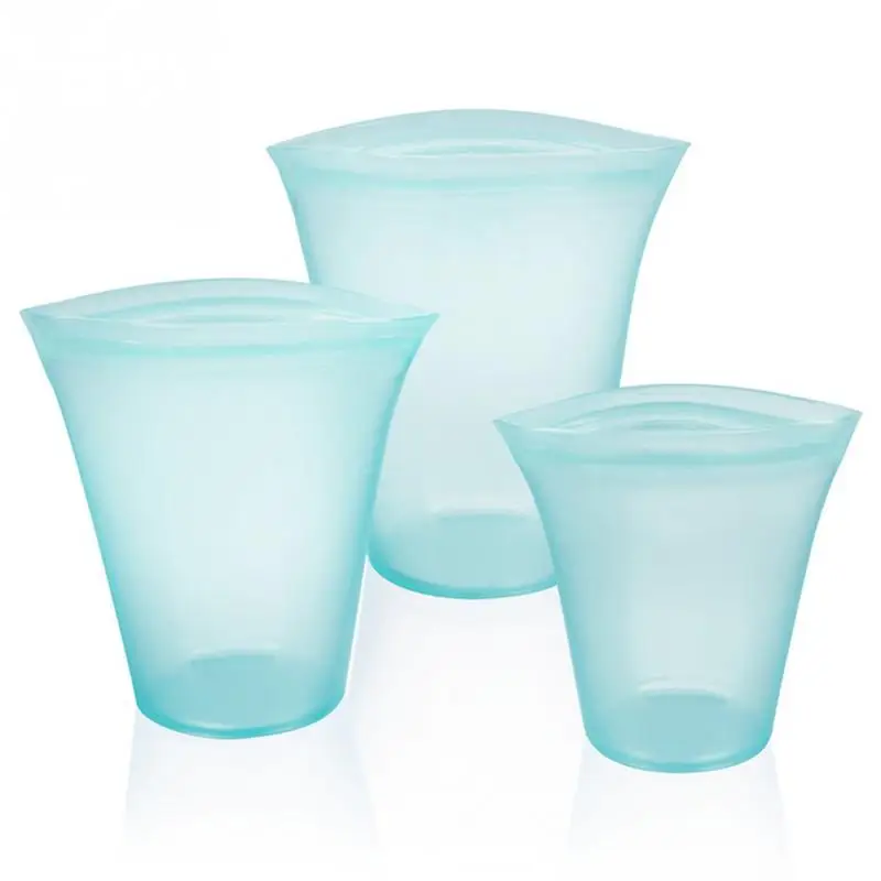 3PCS CUP 10 шт. мешок для хранения на молнии большой/маленький Подогрев еды свежий Сейд кухонные аксессуары многоразовые замораживание - Цвет: 3PCS CUP