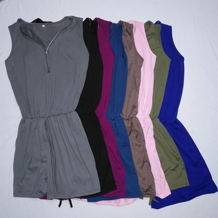 

2020 Fast Selling EABY Explosive Sleeveless Zipper V-collar Pure Couplet Pants Beach Leisure Couplet Pants