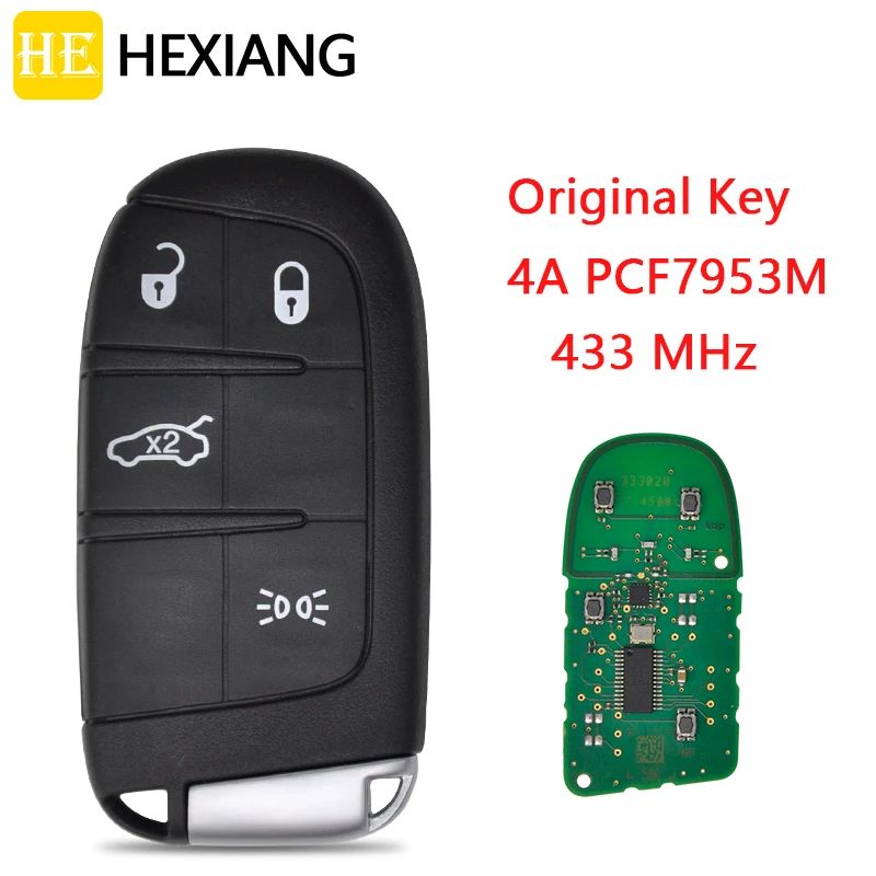 Автомобильный ключ дистанционного управления HE Xiang для Dodge 4A PCF7953M чип 433 МГц