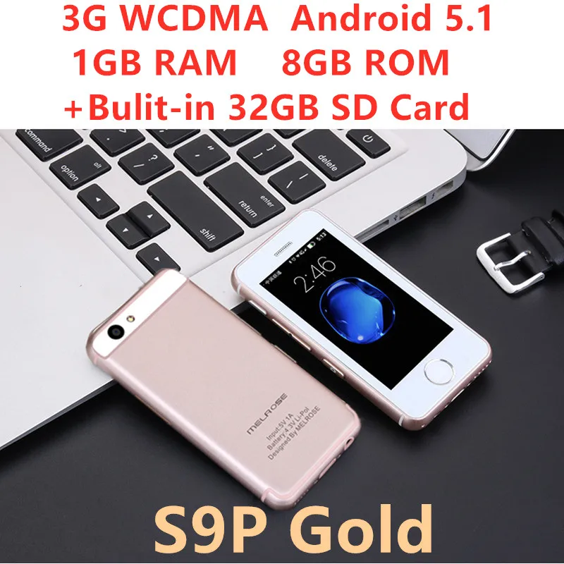 S9P Gold In 32G Карманный смартфон Melrose S9 S9P S9X S9+ ультра тонкий мини мобильный телефон четырехъядерный 1 ГБ 8 ГБ разблокировка мобильных телефонов Play Store PK XS - Цвет: S9P Gold In 32G