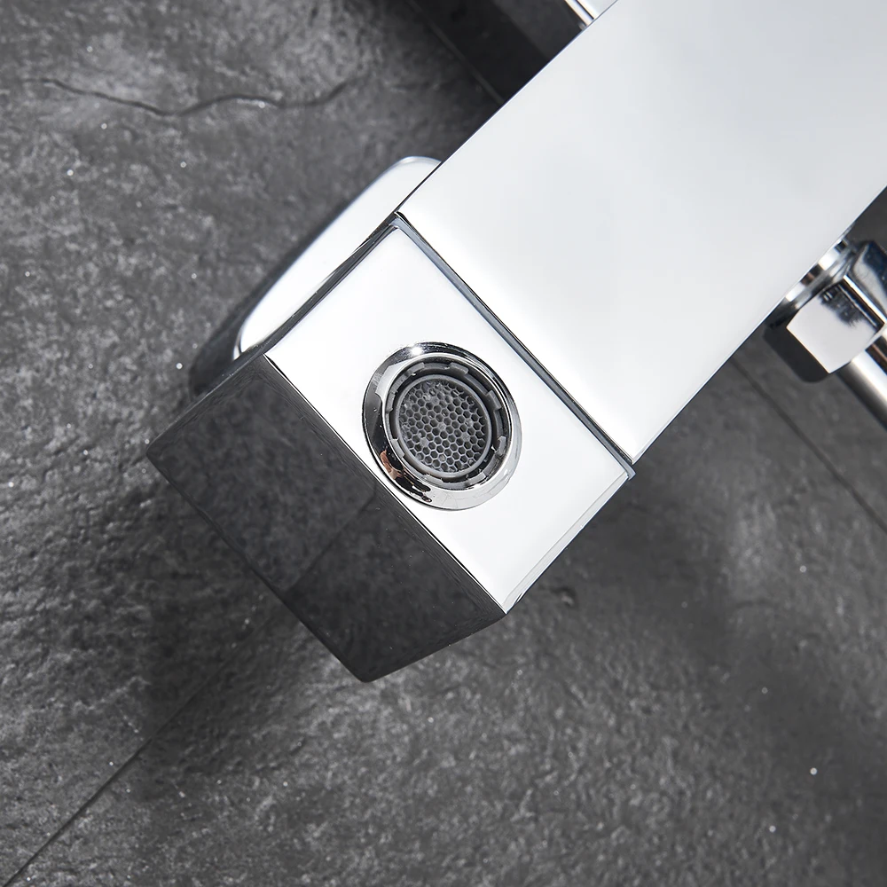 Bathroom Faucet Chrome/Black Rain Shower Head Bath Faucet Wall Mounted Bathtub Shower Mixer Tap Shower Faucet Shower Set Mixer