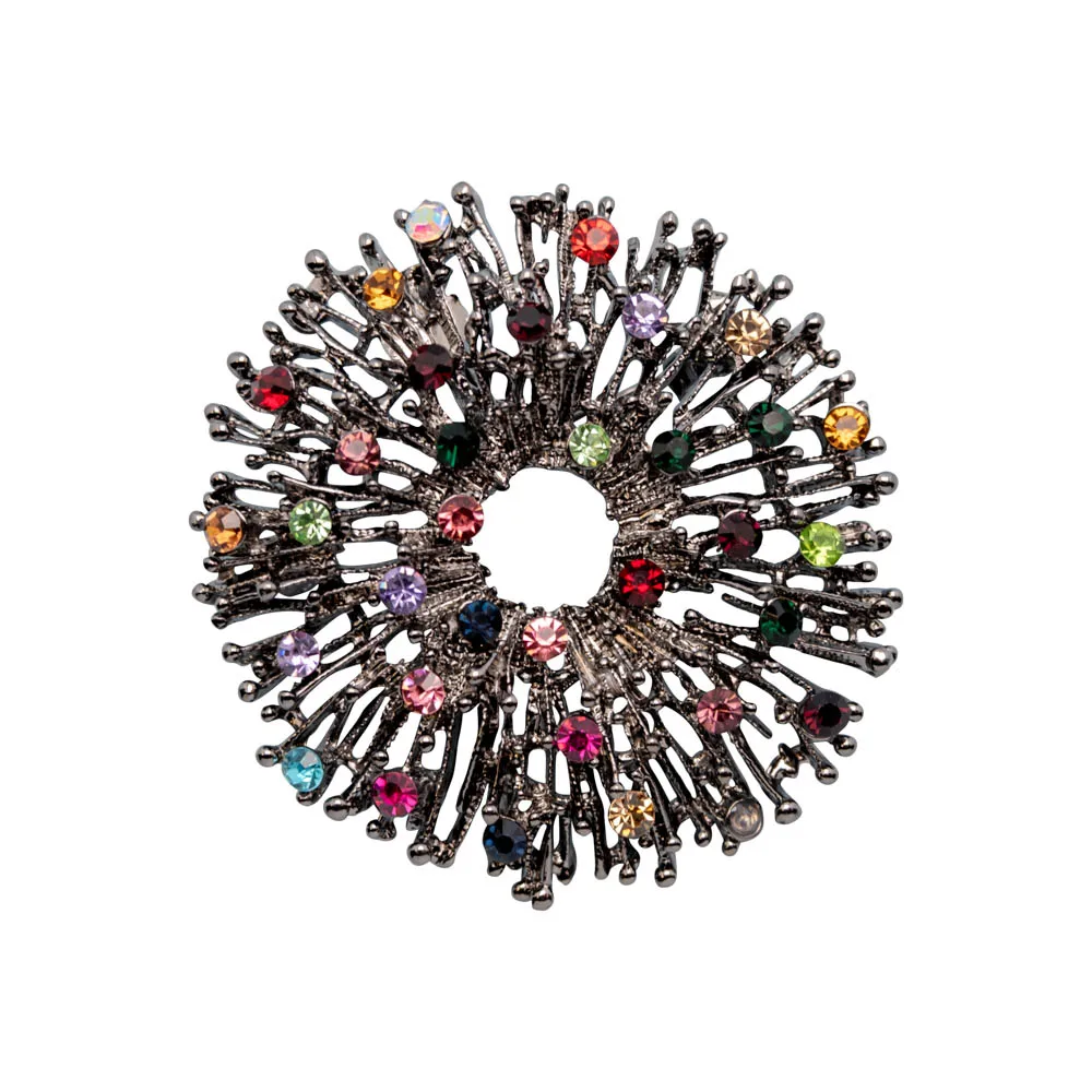 Брошь бижутерная Салют (Замок-булавка, Серебристый) 54630