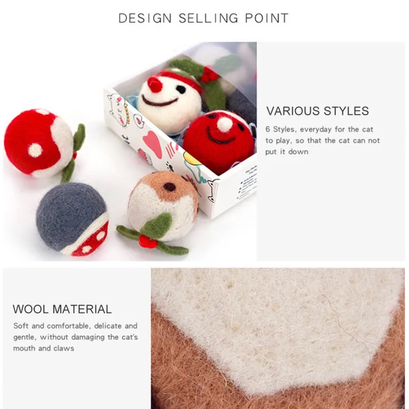 

Christmas Pet Ball Toy Colorful Safety Toys for Dog Cat Play Good Company Kitten Puppy Toys all available 3 Sizes Pet Toys