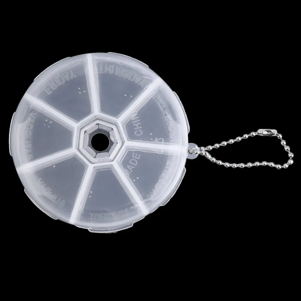 1 шт. Детский круглый 7 слотов чехол для таблеток здоровья органайзер